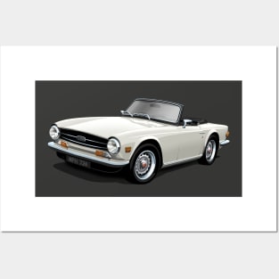 Triumph TR6 in white Posters and Art